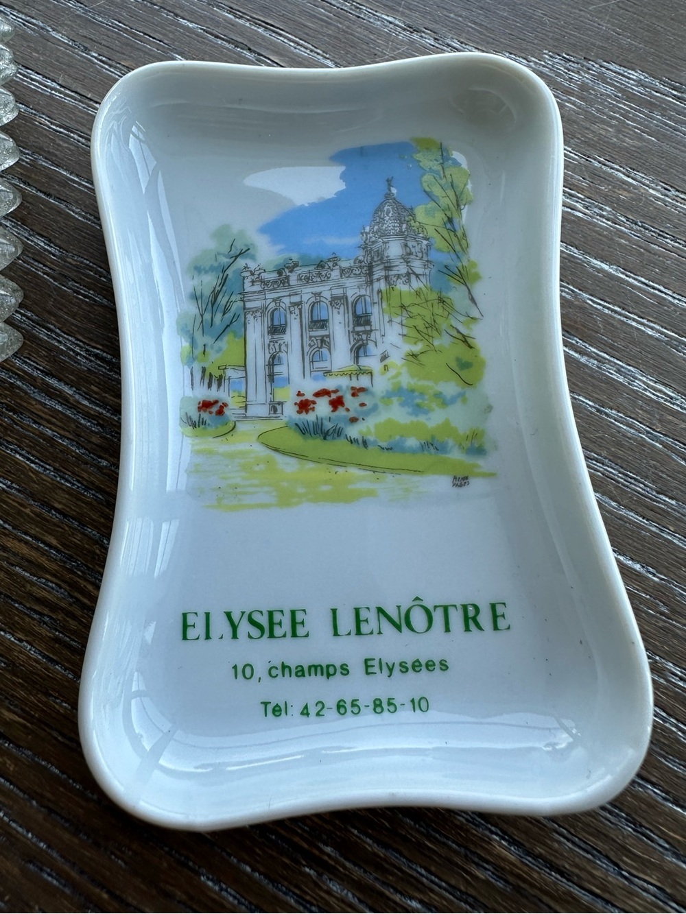 Vintage French porcelain trinket dish (luxury ashtray) Pillivuyt porcelain house